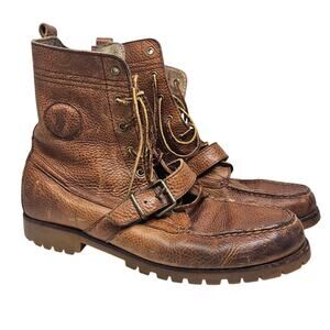 Polo Ralph Lauren 12 Ranger Boot Brown Leather Lace Up Gorpcore Cabin Outdoor